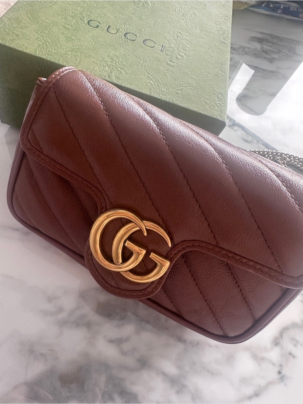 AUTHENTIC Gucci GG Marmont Super mini shoulder bag - Picture 12 of 15